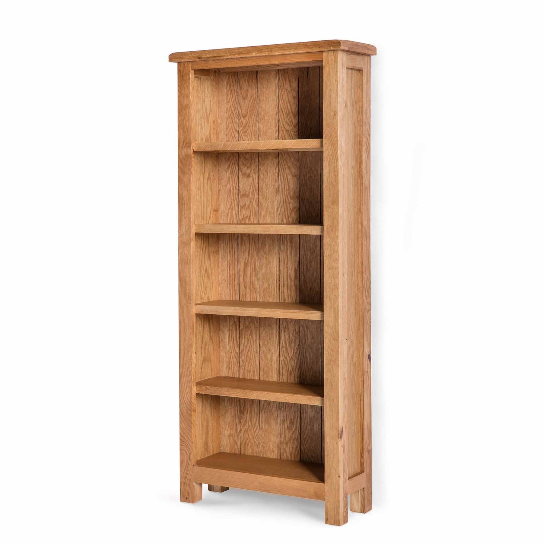 Surrey Oak Slim Bookcase - Side view