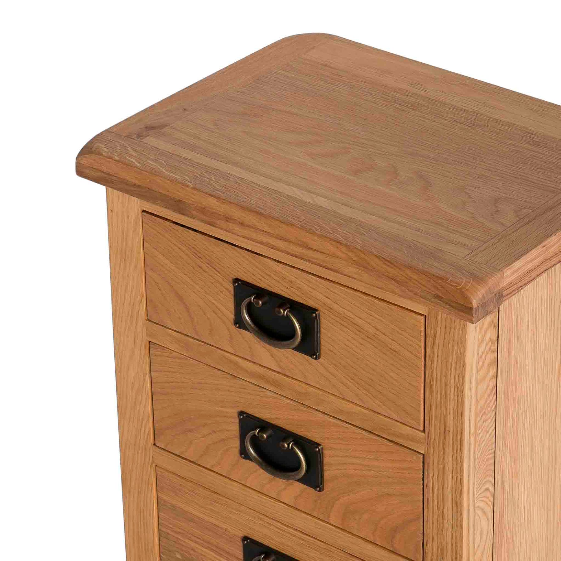 Surrey Oak Bedside Table - Close up view of top of bedside