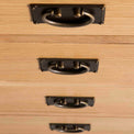 Surrey Oak 2 Over 3 Chest of Drawers - Close up of Drawer handles