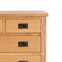 Surrey Oak 2 Over 3 Chest of Drawers - Close up of top smaller drawer