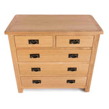 Surrey Oak 2 Over 3 Chest of Drawers - View of top of drawers