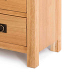 Surrey Oak 2 Over 3 Chest of Drawers - Close up of base of drawers