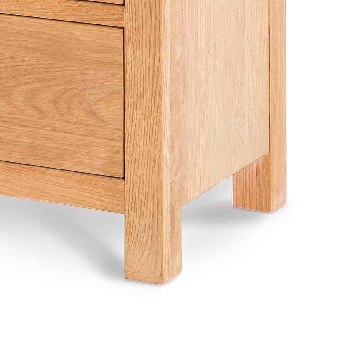 Surrey Oak Large Chest Of Drawers - Close up- of base of drawers