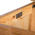 Surrey Oak Blanket Box / Ottoman - Close up of side wall inside box