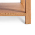 London Oak Coffee Table with Drawer - Close up of lower shelf and feet of coffee table