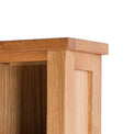 London Oak Slim Bookcase - Close up of top of bookcase