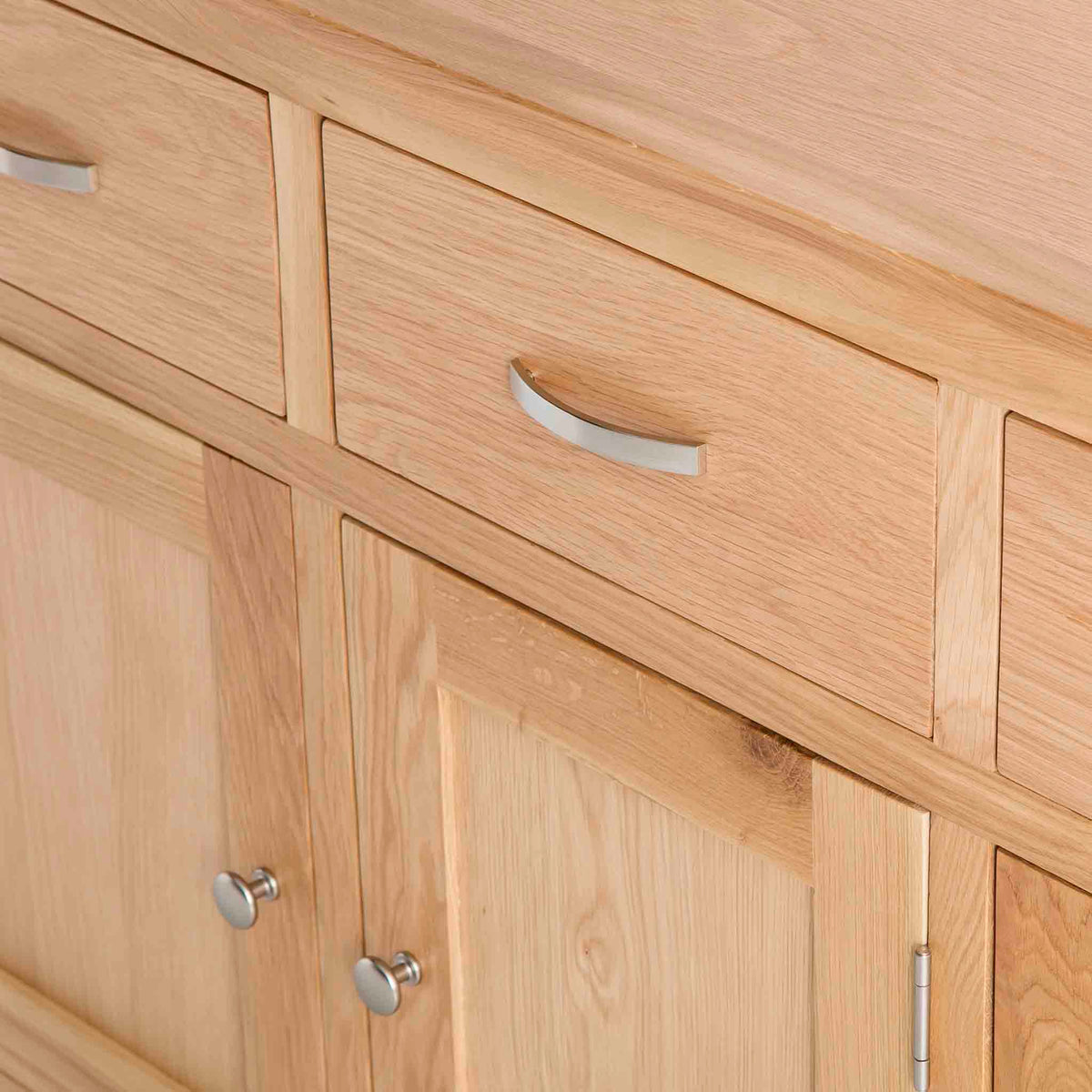 London Oak Large Sideboard  - Close up of drawers