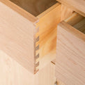 close up of dovetail joints on London Oak Large Sideboard