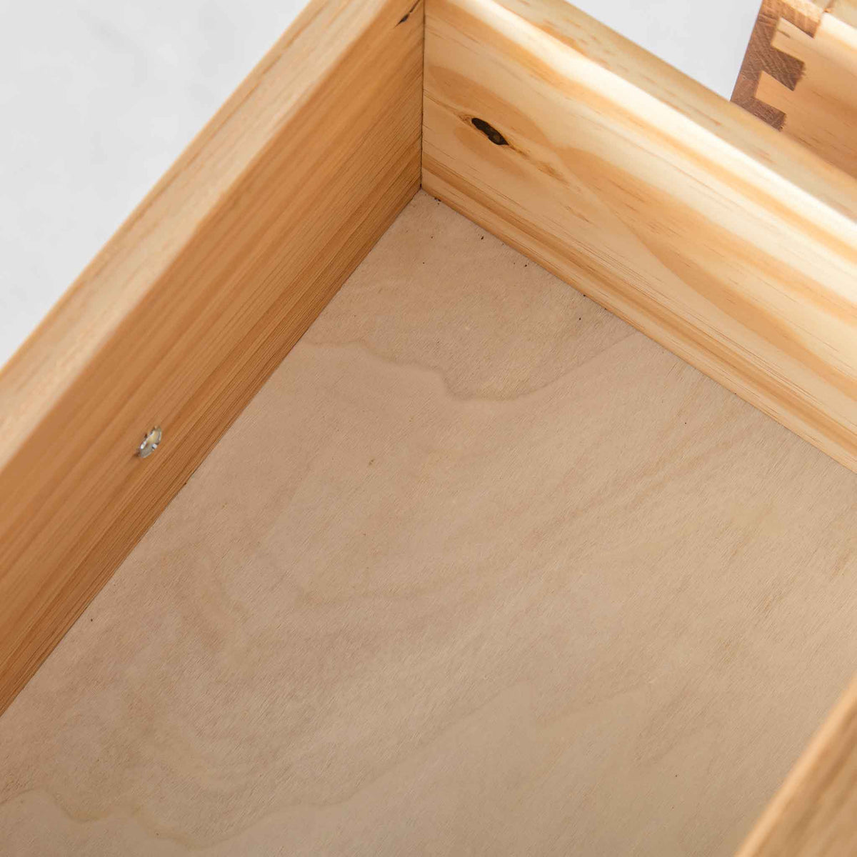 close up of internal drawer on the London Oak 2 over 3 Chest of Drawers