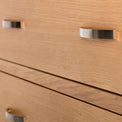 close up of drawers on the London Oak 2 over 3 Chest of Drawers
