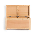 London Oak Blanket Storage Box - With lid open