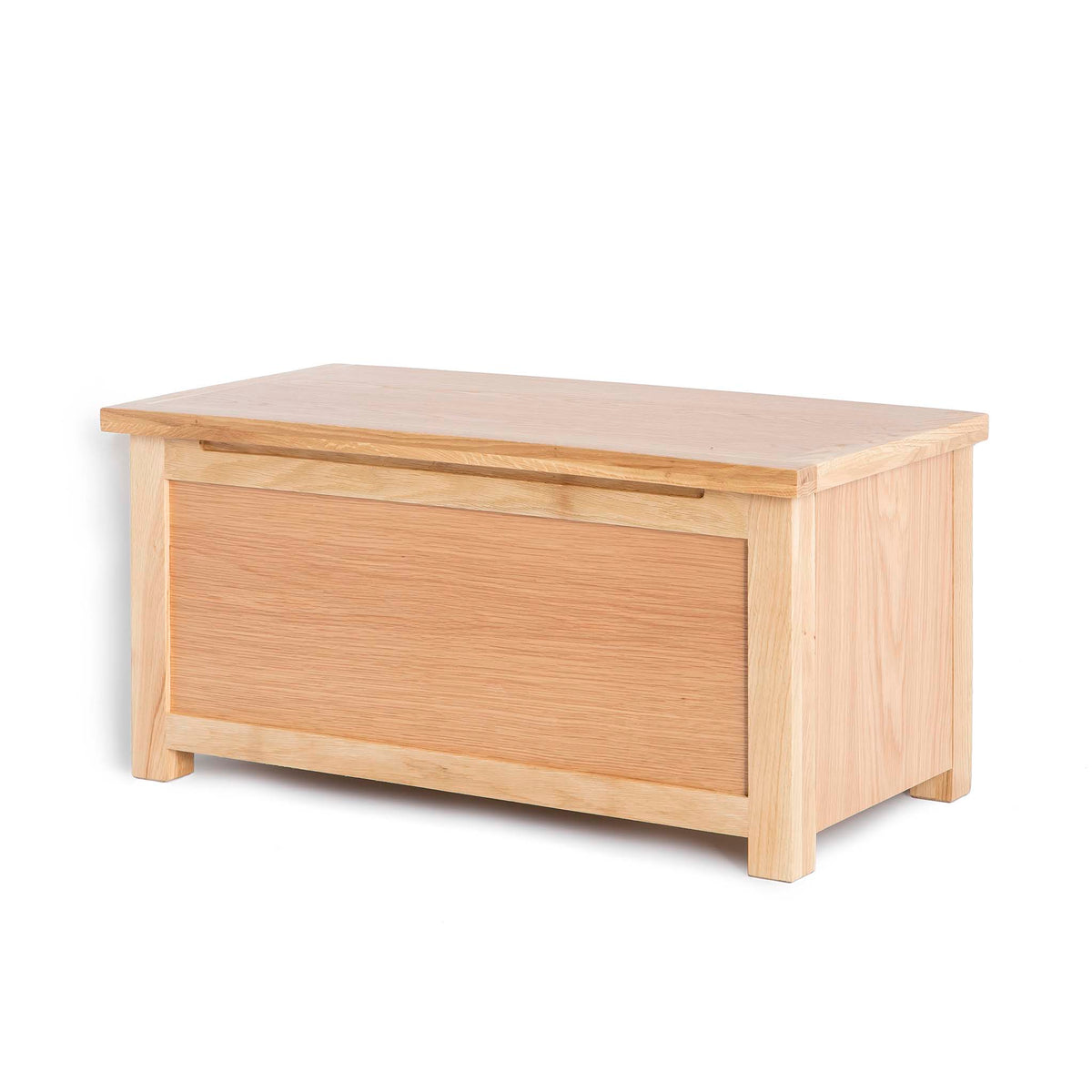 London Oak Blanket Storage Box - Side view