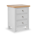 Farrow Grey Bedside Table from Roseland Furniture - angle view