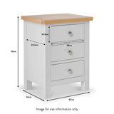 Farrow Grey Bedside Table dimensions