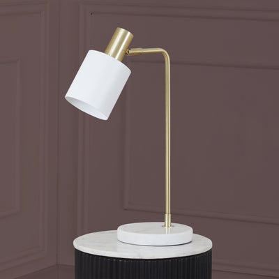 Biba Marble Footed White and Gold Retro Table Lamp