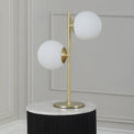 Asterope White Orb and Gold Metal Table Lamp