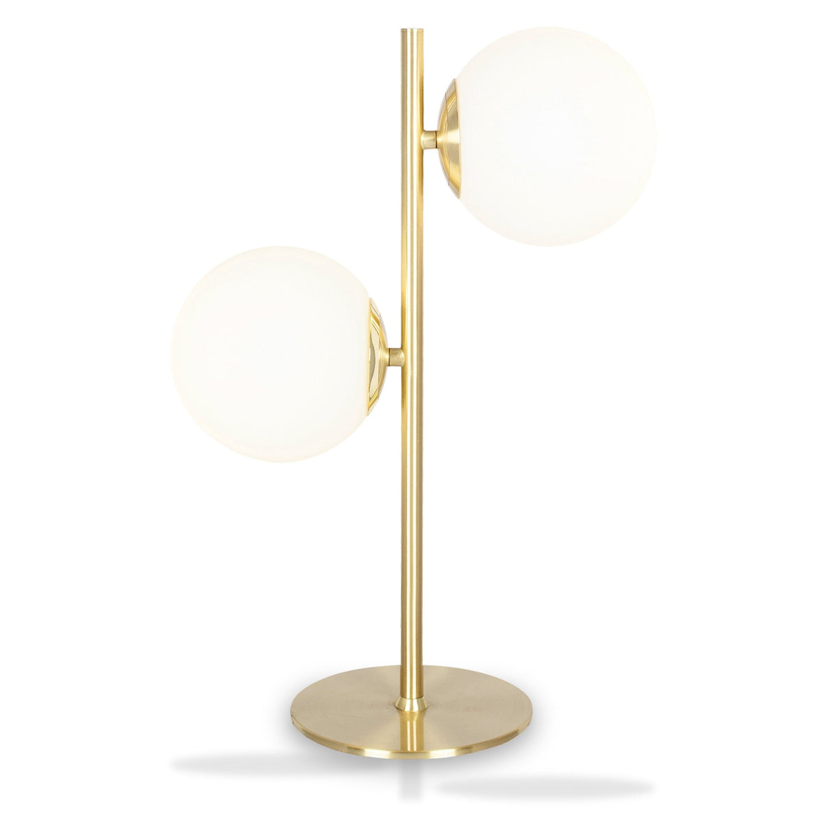 Asterope White Orb and Gold Metal Table Lamp