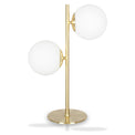 Asterope White Orb and Gold Metal Table Lamp from Roseland Furniture