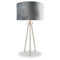 Houston Brushed Silver Metal Tripod Table Lamp from Roseland 
