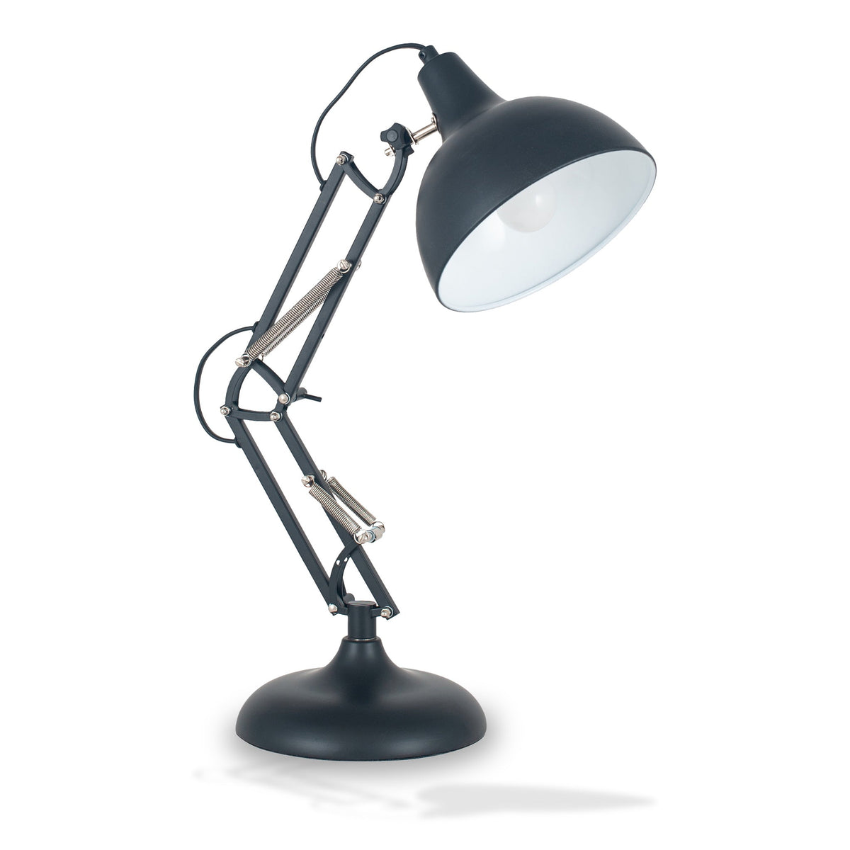 Alonzo Matt Black Metal Angled Task Table Lamp from Roseland Furniture