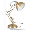 Alonzo Brass Metal Task Table Lamp dimensions