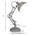 Alonzo Grey Metal Angled Task Table Lamp dimensions