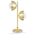 Estelle Brushed Brass Metal and White Orb Dome Table Lamp from Roseland