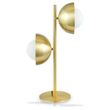 Estelle Brushed Brass Metal and White Orb Dome Table Lamp