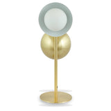 Estelle Brushed Brass Metal and White Orb Dome Table Lamp