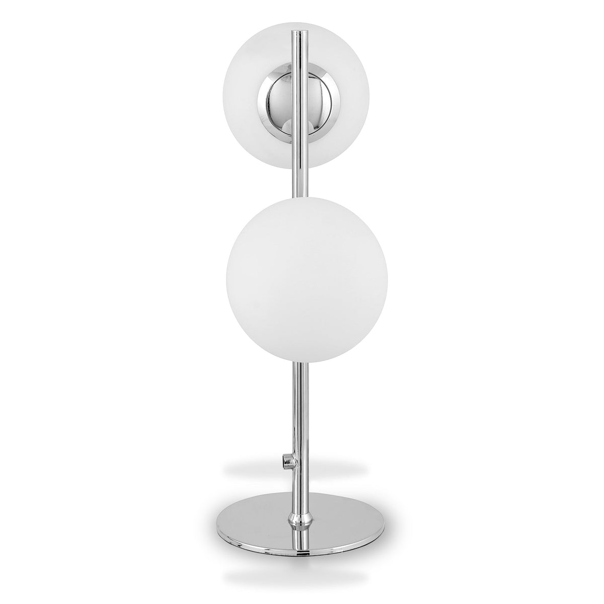 Asterope White Orb and Chrome Metal Table Lamp