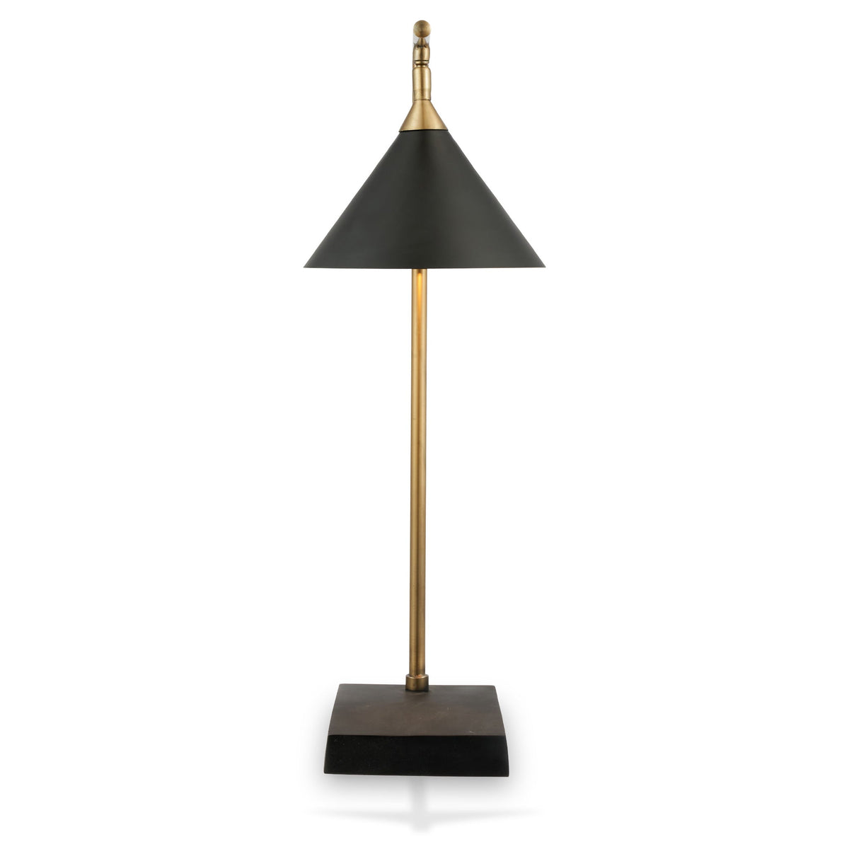 Zeta Matt Black and Antique Brass Desk Lamp