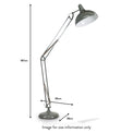Alonzo Grey Painted Oversize Task Floor Lamp dimensions
