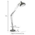Alonzo Grey Painted Oversize Task Floor Lamp dimensions