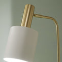 Biba Marble Footed White and Gold Retro Floor Lamp close up