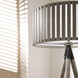 Rabanne Antique Wood Slat Tripod Floor Lamp close up