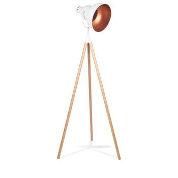 Larkin Metal & Natural Wood Tripod Floor Film Light