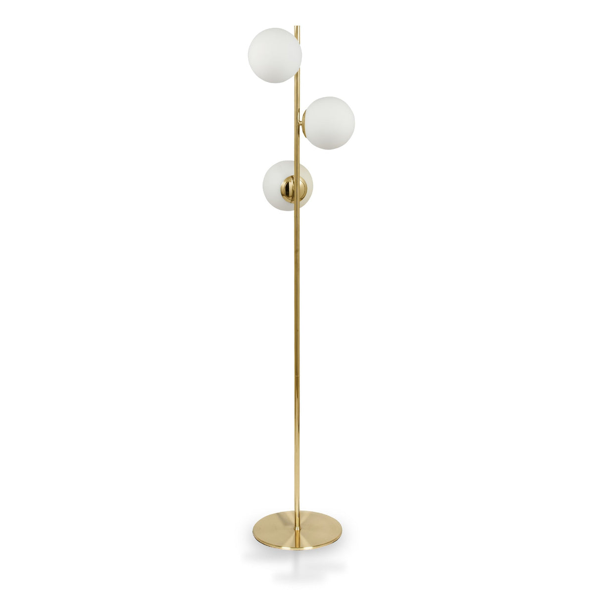 Asterope White Orb and Gold Metal Floor Lamp