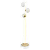 Asterope White Orb and Gold Metal Floor Lamp