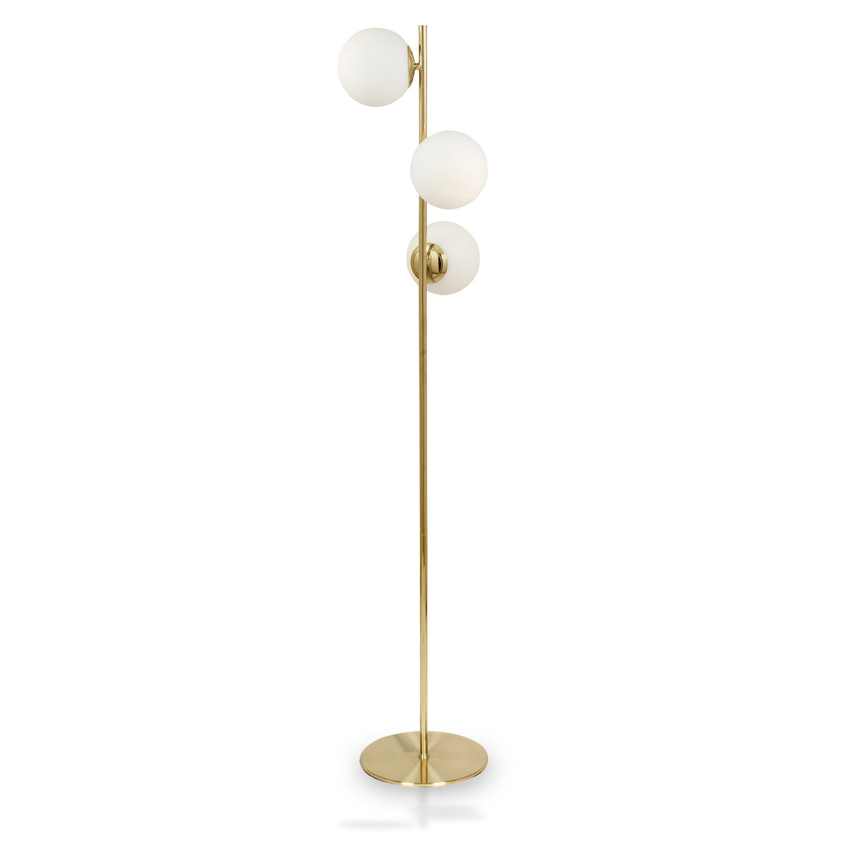 Asterope White Orb and Gold Metal Floor Lamp