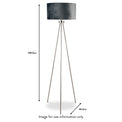 Houston Brushed Silver Tripod Floor Lamp dimensions