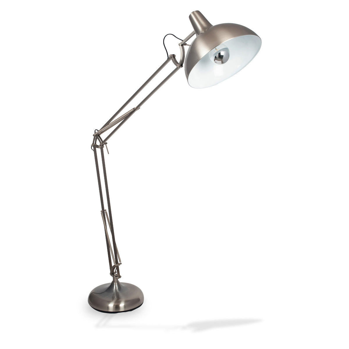 Alonzo Brushed Chrome Metal Task Floor Lamp from Roseland Furniture