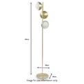 Estelle Brushed Brass Metal and White Orb Dome Floor Lamp dimensions