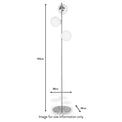 Asterope White Orb and Chrome Floor Lamp dimensions