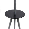 Malmo Grey Wood with Black Table Floor Lamp
