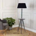 Malmo Wood with Black Table Floor Lamp