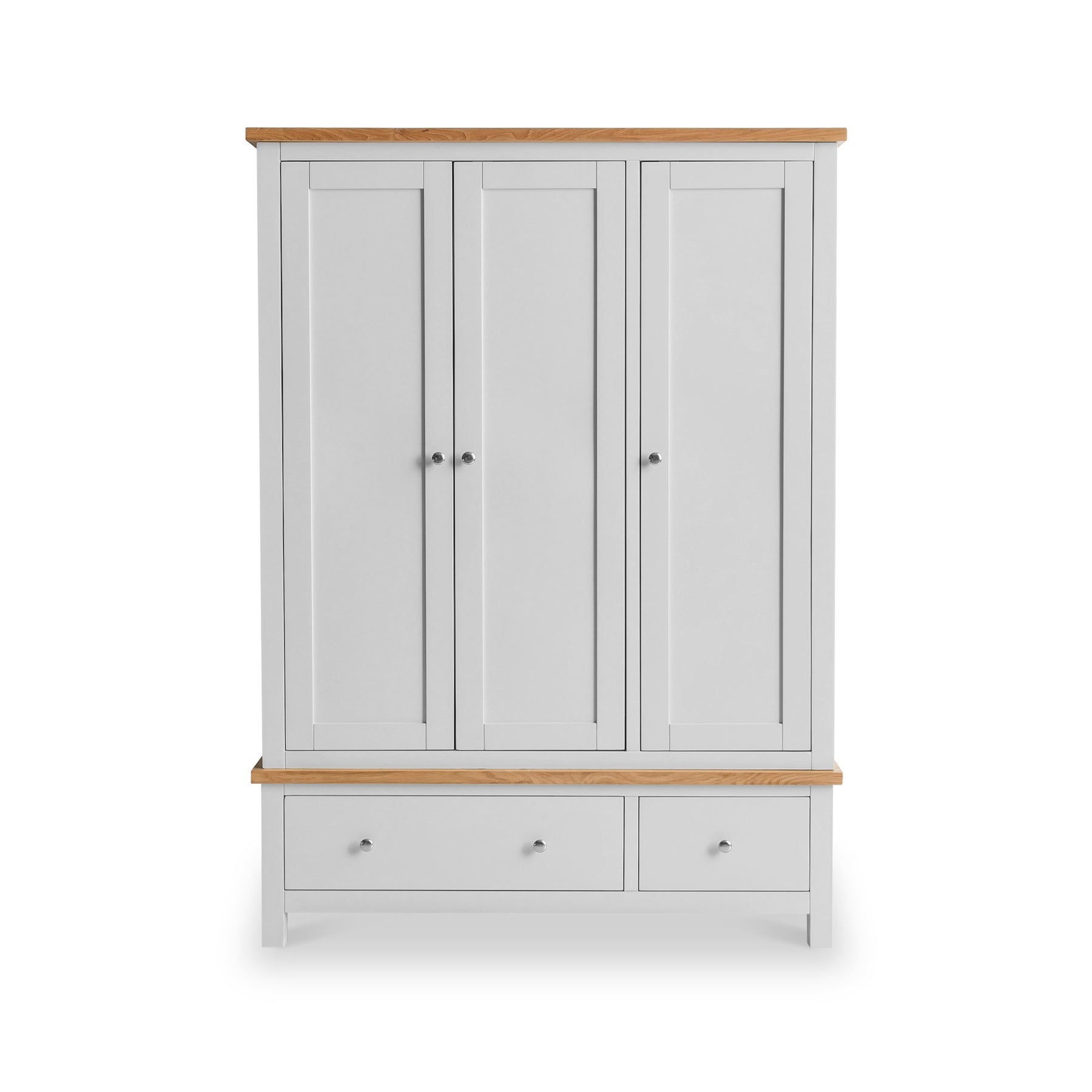 Farrow Grey 3 Door  Wardrobe with Storage Drawers