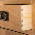 Surrey Oak Mini Sideboard - Close Up of Dovetail Joints on Drawer