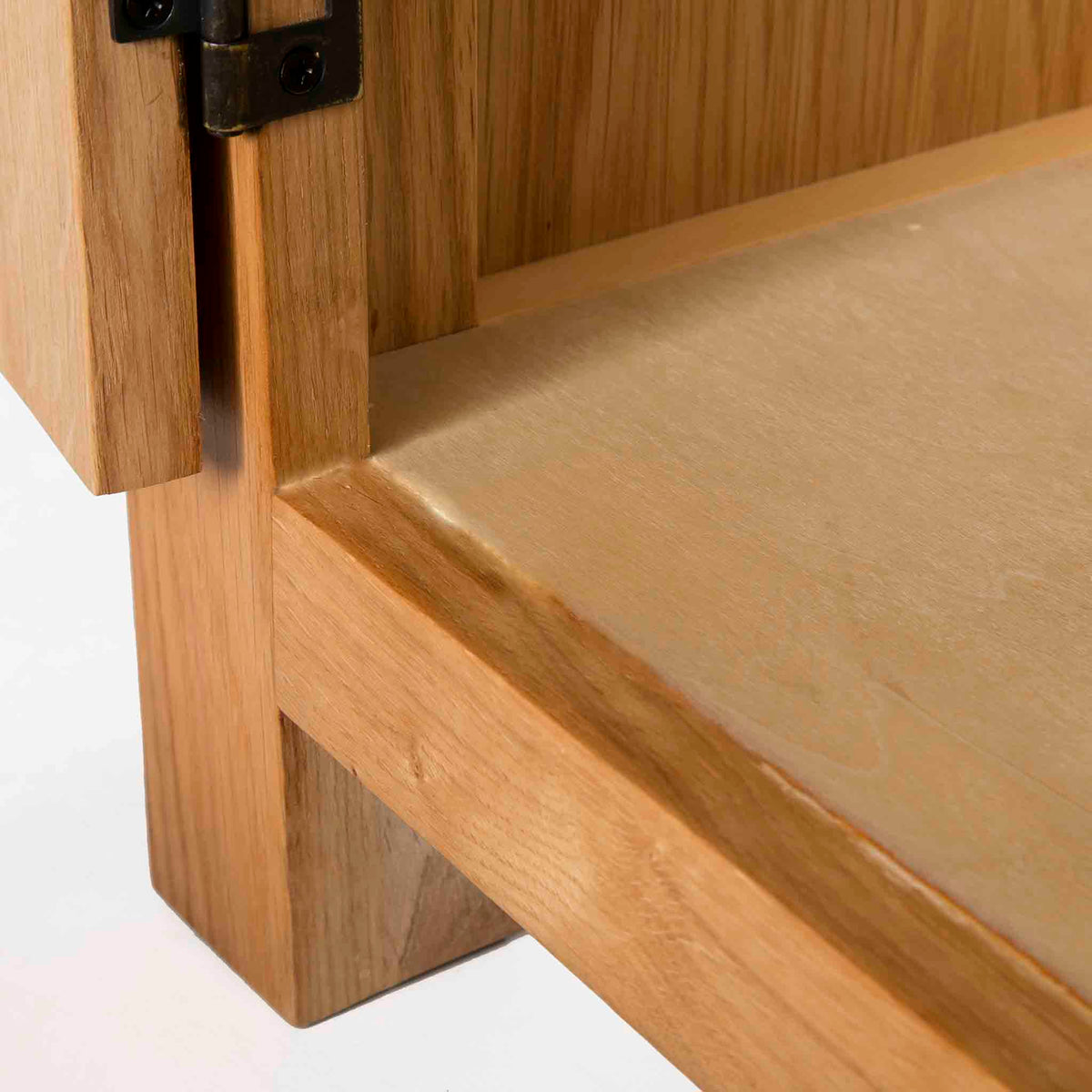 Surrey Oak Mini Sideboard - Close up of Inside Cupboard