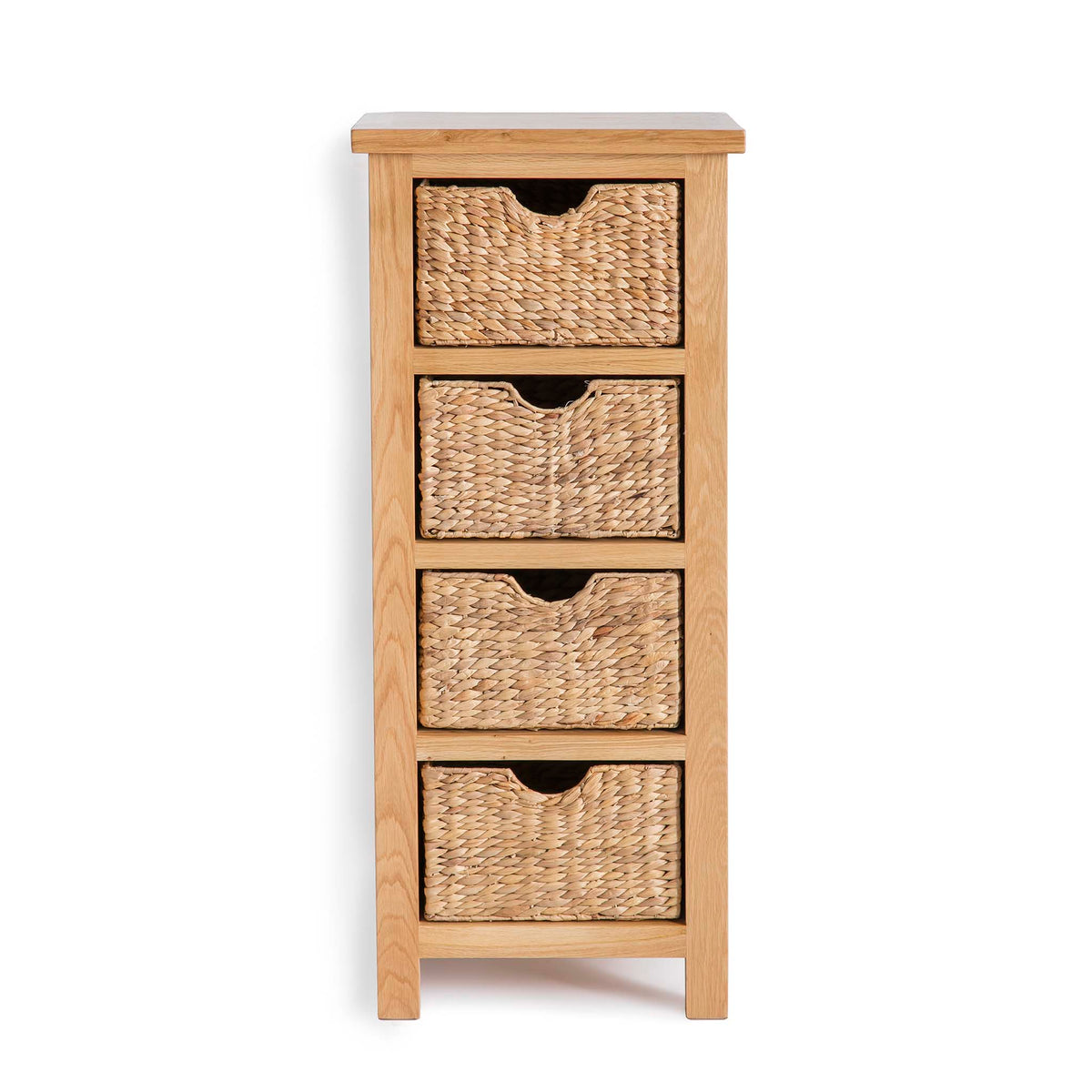 London Oak Tallboy with Baskets by Roseland Furniture