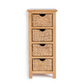 London Oak Tallboy with Baskets - Front view